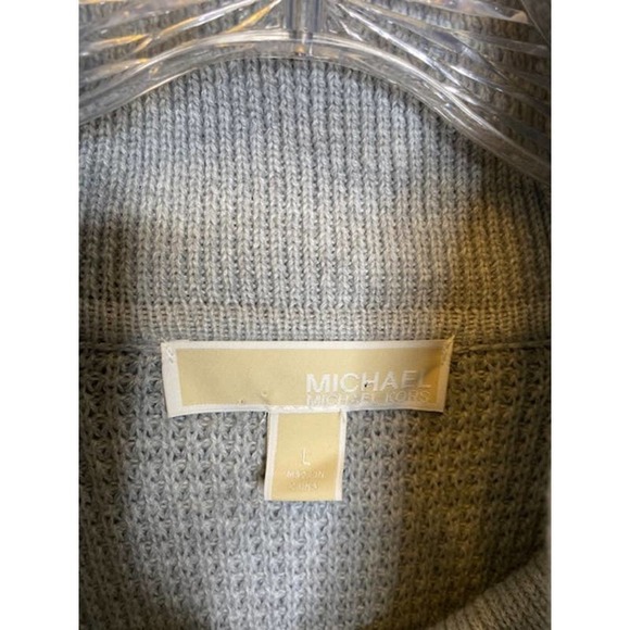 Michael Michael Kors women's sweater, chunky waffle knit, Gray size L - Picture 3 of 7